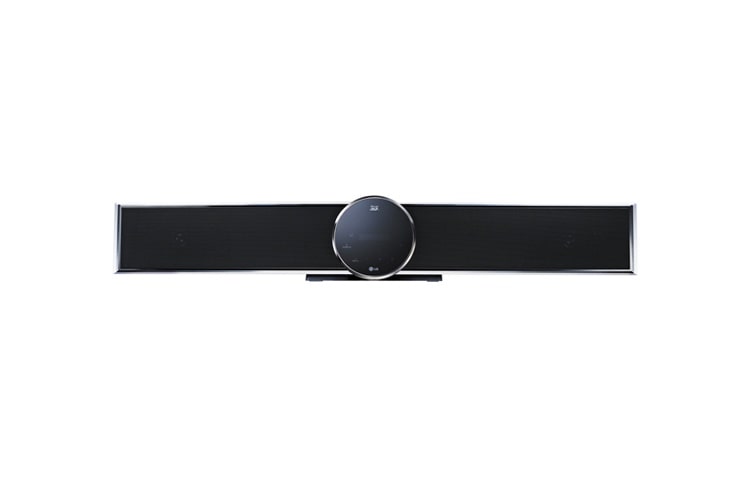 Vy framifrån av Blu-ray soundbar med 3D-funktion och trådlösa anslutningsmöjligheter. HLX55W
