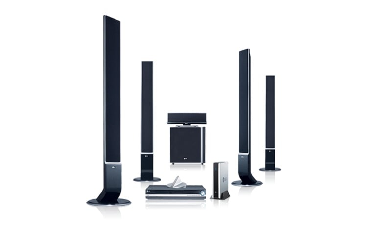 Vy framifrån av LG DVD-hemmabiosystem HT902TBW