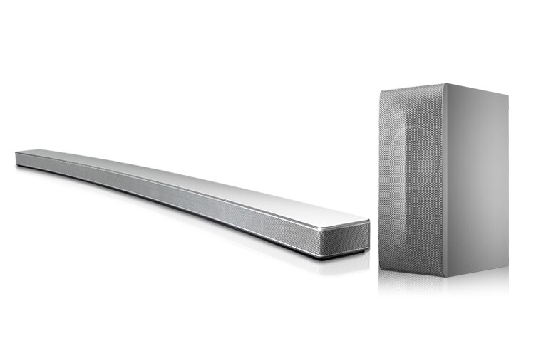 Vy framifrån av LG Music Flow LAS855M Curved Wireless Sound Bar LAS855M
