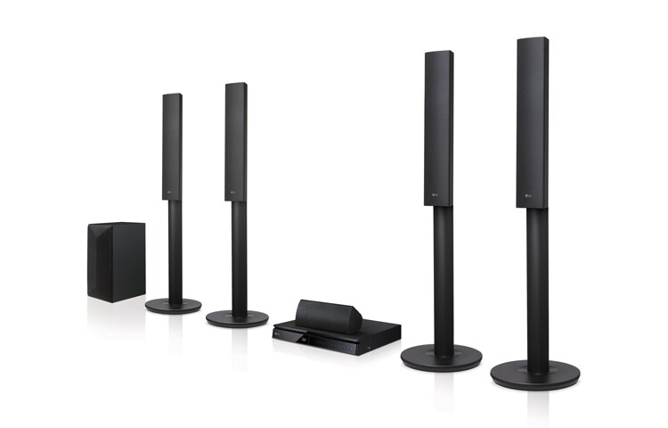 Vy framifrån av 3D Blu-ray™-/DVD-hemmabiosystem LHB655