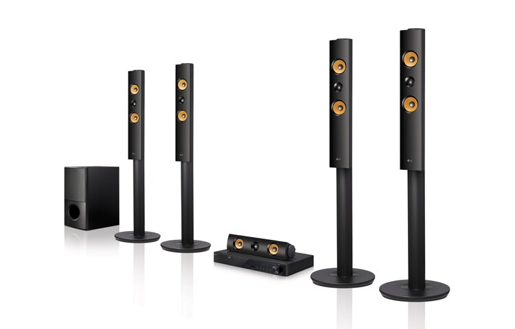 Vy framifrån av 3D Blu-ray™-/DVD-hemmabiosystem LHB755