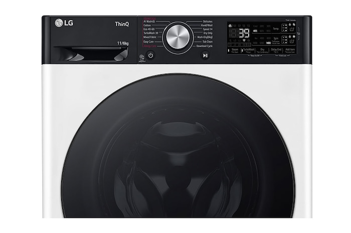 LG 11 kg / 6 kg Tvättmaskin/Torktumlare(Vit) - Auto Dose, Steam, Energiklass A/D, TurboWash™360, AI DD™, Smart Diagnosis™ med Wi-Fi, CV94E7S2BA
