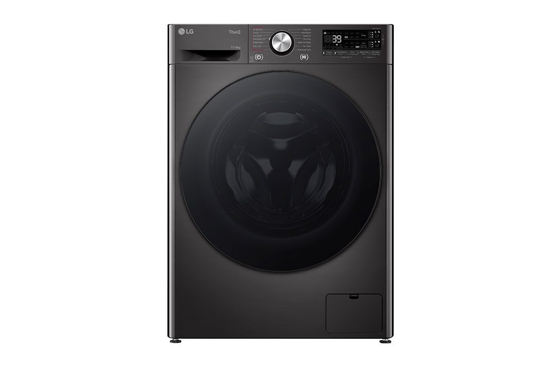 LG 11 kg / 6 kg Tvättmaskin/Torktumlare(Svart) - Auto Dose, Steam, Energiklass A/D, TurboWash™360, AI DD™, Smart Diagnosis™ med Wi-Fi, CV94E7S2QA