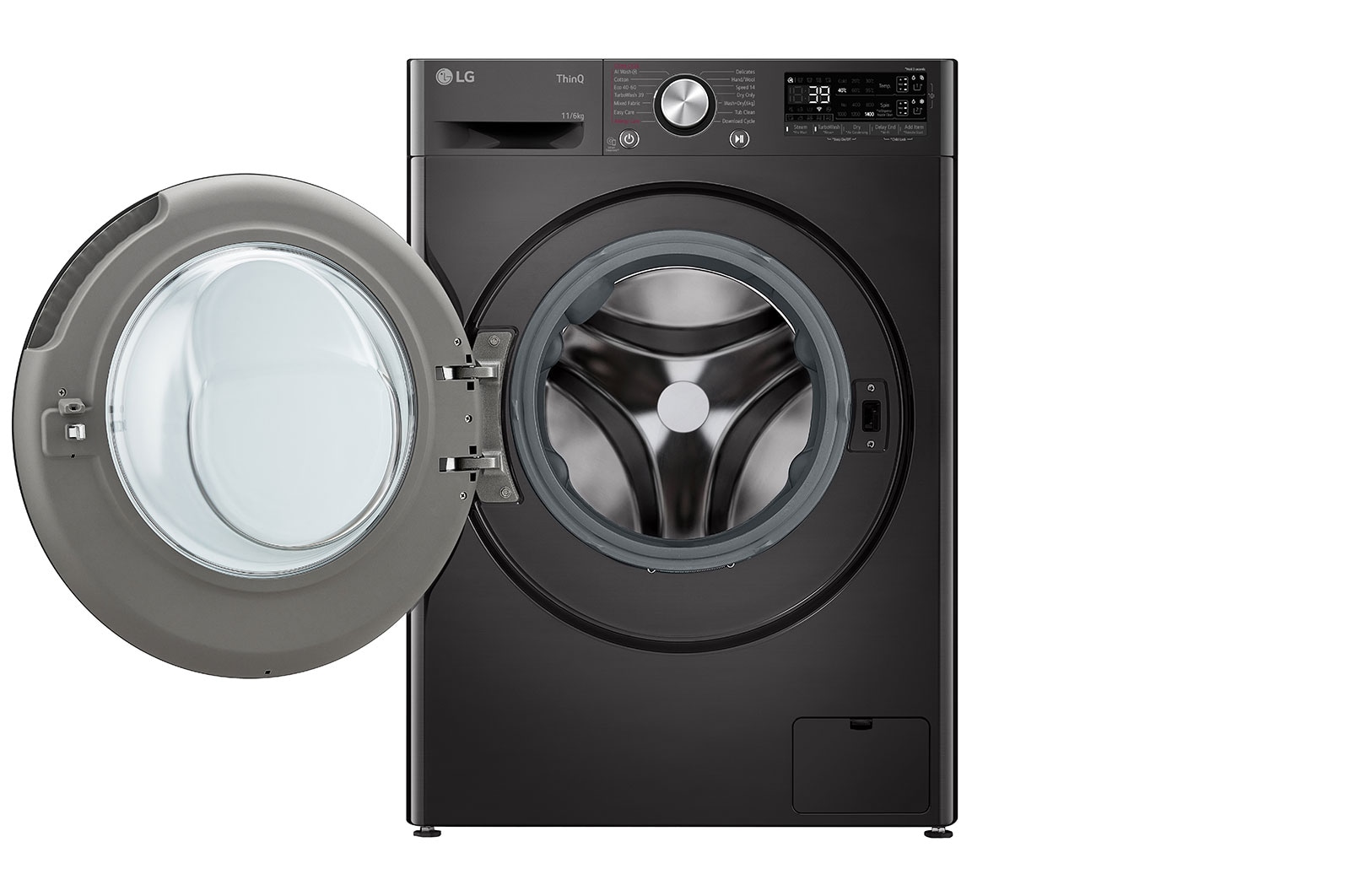 LG 11 kg / 6 kg Tvättmaskin/Torktumlare(Svart) - Auto Dose, Steam, Energiklass A/D, TurboWash™360, AI DD™, Smart Diagnosis™ med Wi-Fi, CV94E7S2QA