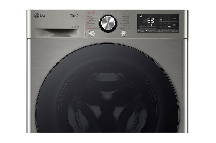 LG 10 kg / 6 kg Kombinerad tvätt/tork(Platinum Silver) - Steam, Energiklass A/D, TurboWash™360, AI DD™, Smart Diagnosis™ med Wi-Fi, CV94V7S2QN