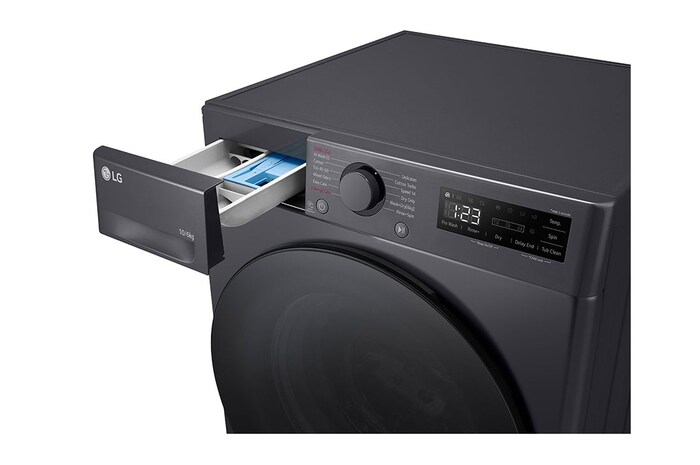 LG 10 kg / 6 kg Kombinerad tvätt/tork(Middle Black) - Steam, Energiklass A/D, AI DD™, Smart Diagnosis™, F4Y5RRPYJ