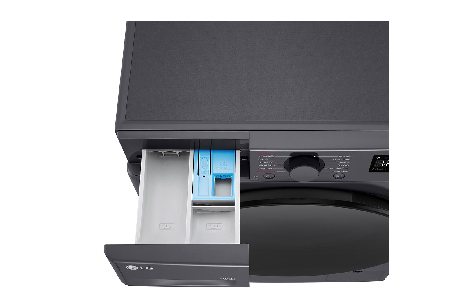 LG 10 kg / 6 kg Kombinerad tvätt/tork(Middle Black) - Steam, Energiklass A/D, AI DD™, Smart Diagnosis™, F4Y5RRPYJ