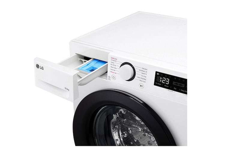 LG 9 kg / 6 kg Tvättmaskin/Torktumlare(Vit) - Steam, Energiklass A/D, TurboWash™360, AI DD™, Smart Diagnosis™, F4Y5VRP6WY
