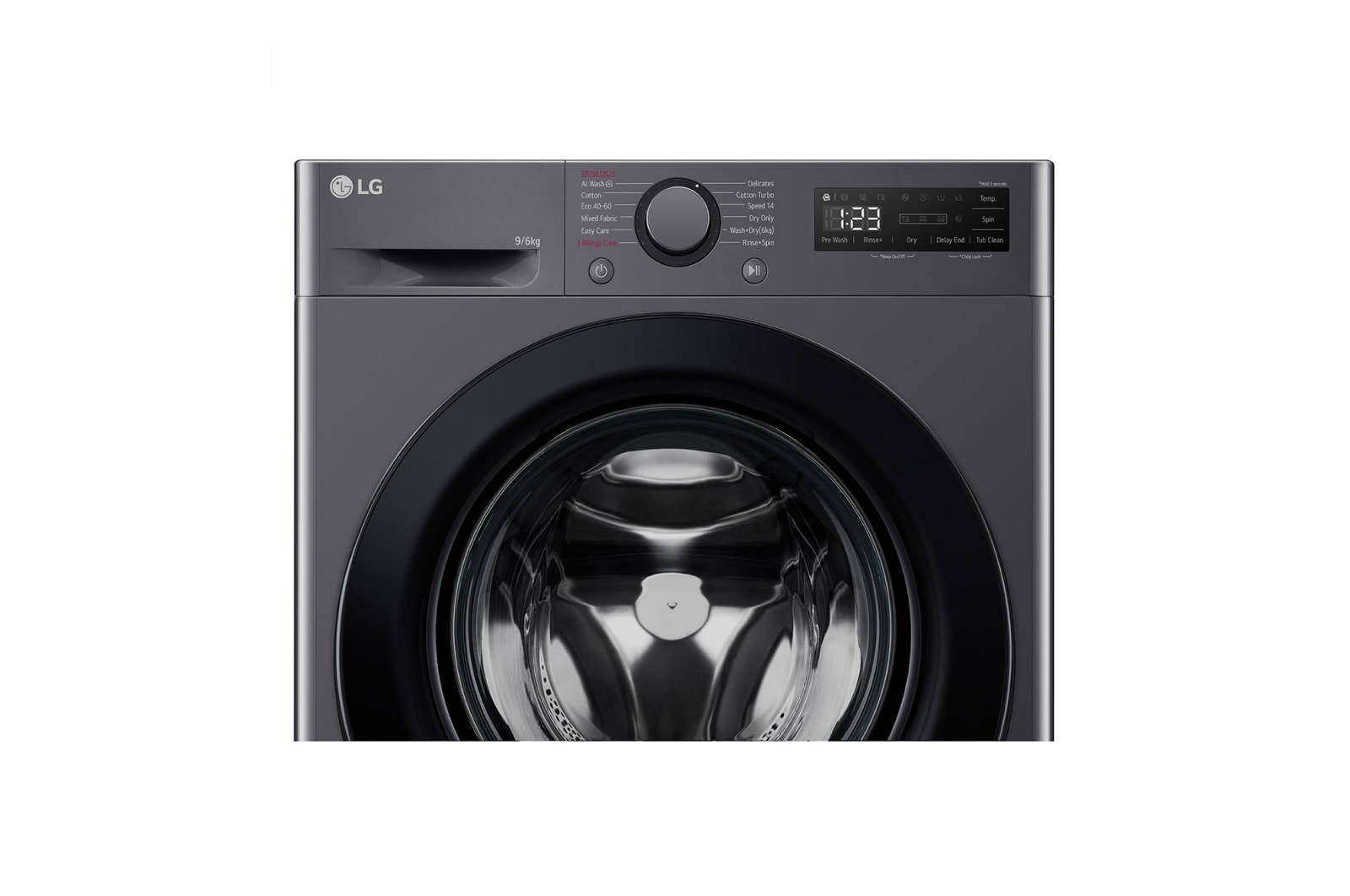 LG 9 kg / 6 kg Tvättmaskin/Torktumlare(Svart) - Steam, Energiklass A/D, AI DD™, Smart Diagnosis™, P4Y5VRP6J