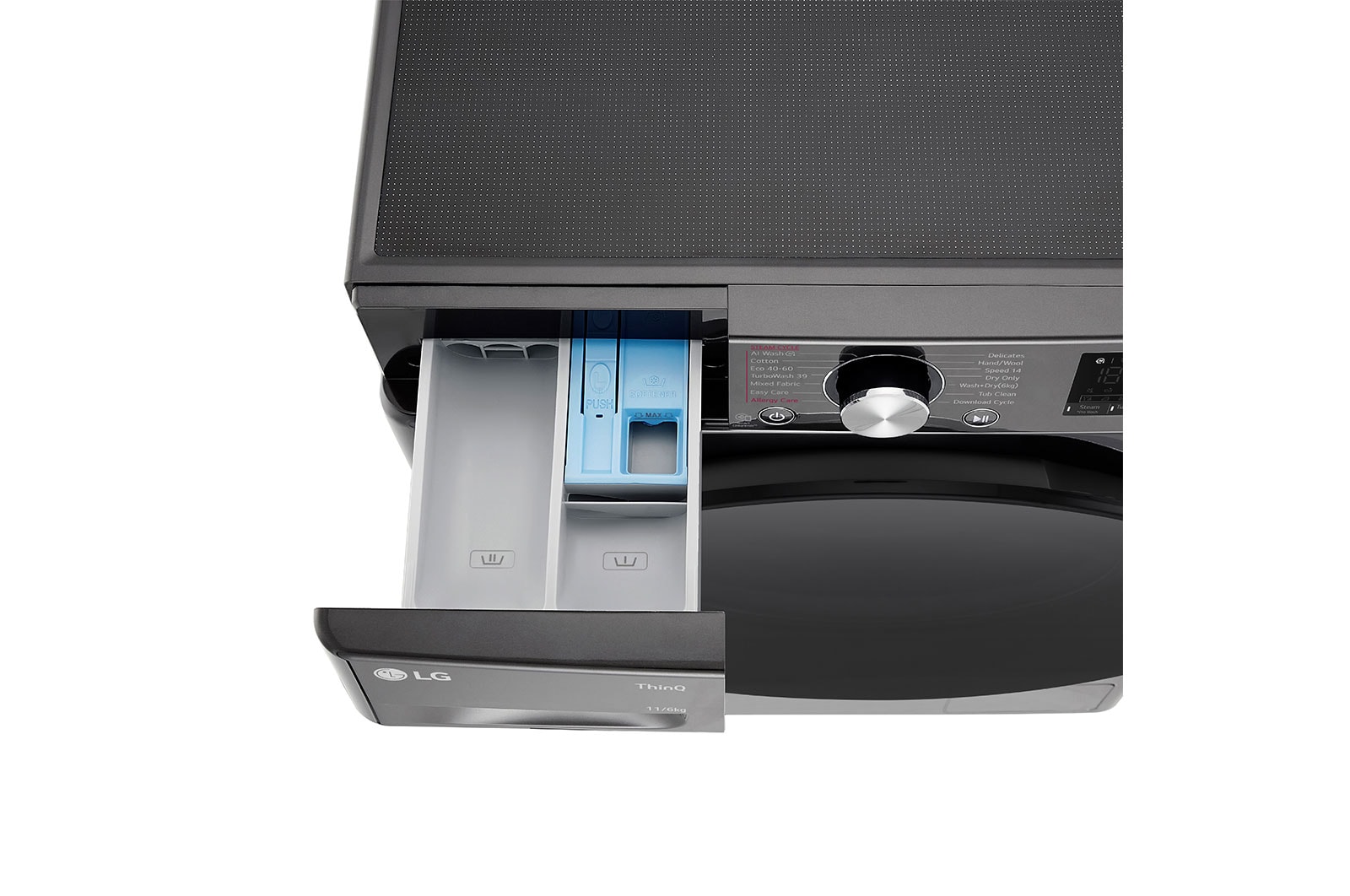 LG 11 kg / 6 kg Tvättmaskin/Torktumlare(Svart) - Steam, Energiklass A/D, TurboWash™360, AI DD™, Smart Diagnosis™ med Wi-Fi, P4Y7ERPYZ