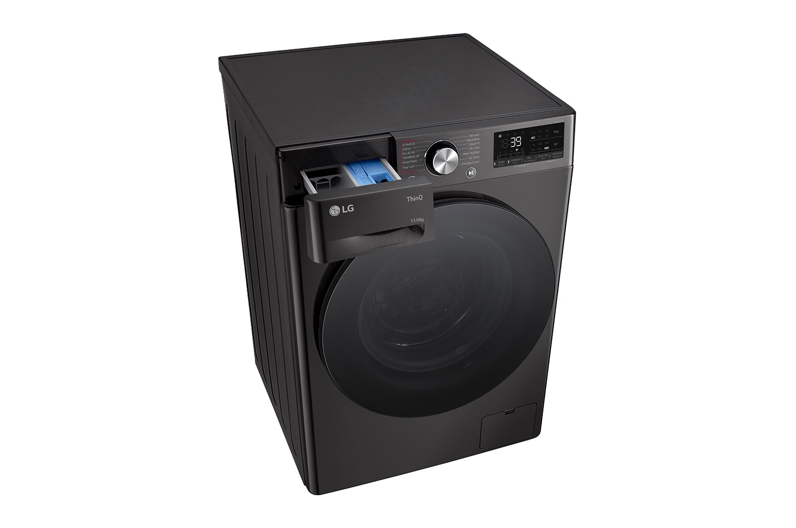 LG 11 kg / 6 kg Tvättmaskin/Torktumlare(Svart) - Steam, Energiklass A/D, TurboWash™360, AI DD™, Smart Diagnosis™ med Wi-Fi, P4Y7ERPYZ
