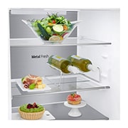 LG 1.86M 341L Kombinerad kyl/frys(Shiny Steel) - Energiklass C, Door Cooling™ och Smart Diagnosis™, ELB81PZVCP1