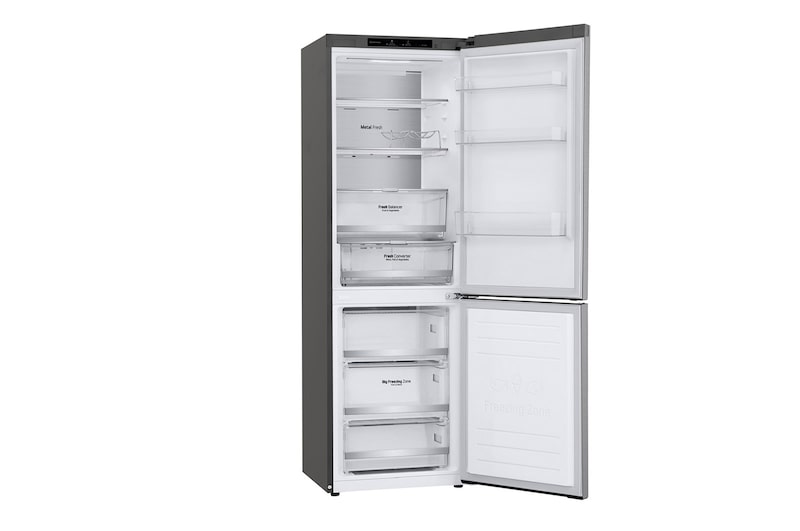 LG 1.86M 341L Kombinerad kyl/frys(Shiny Steel) - Energiklass C, Door Cooling™ och Smart Diagnosis™, ELB81PZVCP1