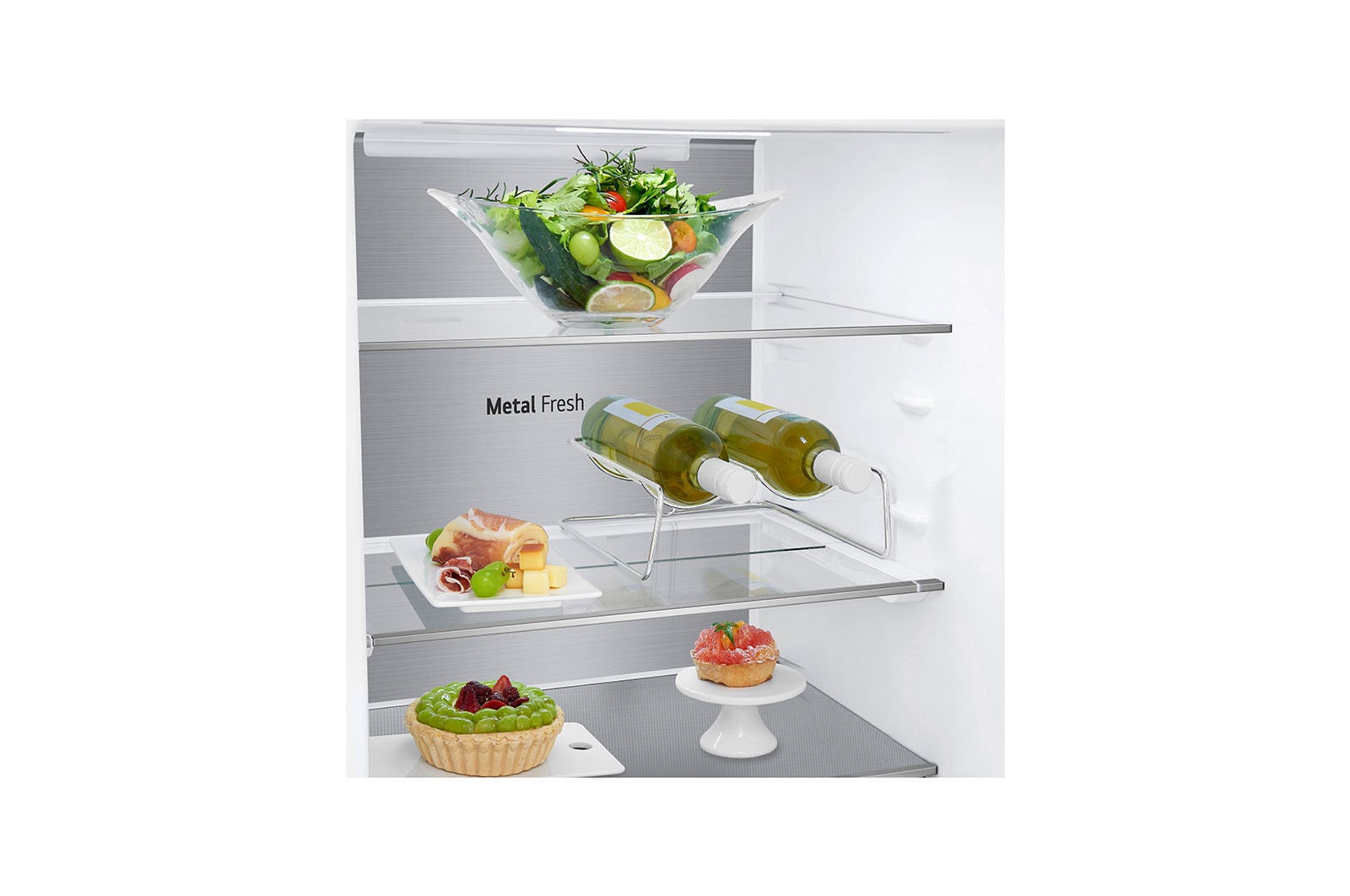 LG 1.86M 341L Kombinerad kyl/frys(Shiny Steel) - Energiklass C, Door Cooling™, ELB81PZVCP