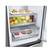 LG 1.86M 341L Kombinerad kyl/frys(Shiny Steel) - Energiklass C, Door Cooling™, ELB81PZVCP