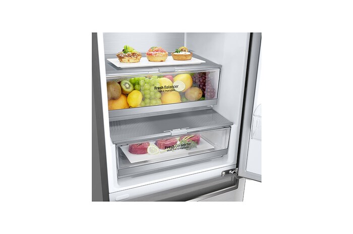 LG 2.03M 384L Kombinerad kyl/frys(Metal Sorbet) - Energiklass C, Door Cooling™ och Smart Diagnosis™ med Wi-Fi, ELB92MBACP