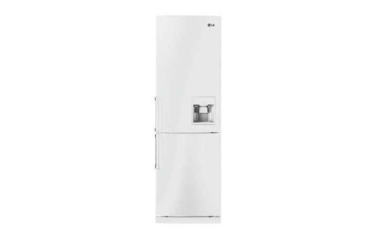Vy framifrån av Avfrostningsfri och kyl/frys med Non Plumbing vattendispenser, 190 cm (nettovolym 296 liter) GB3033SWNW