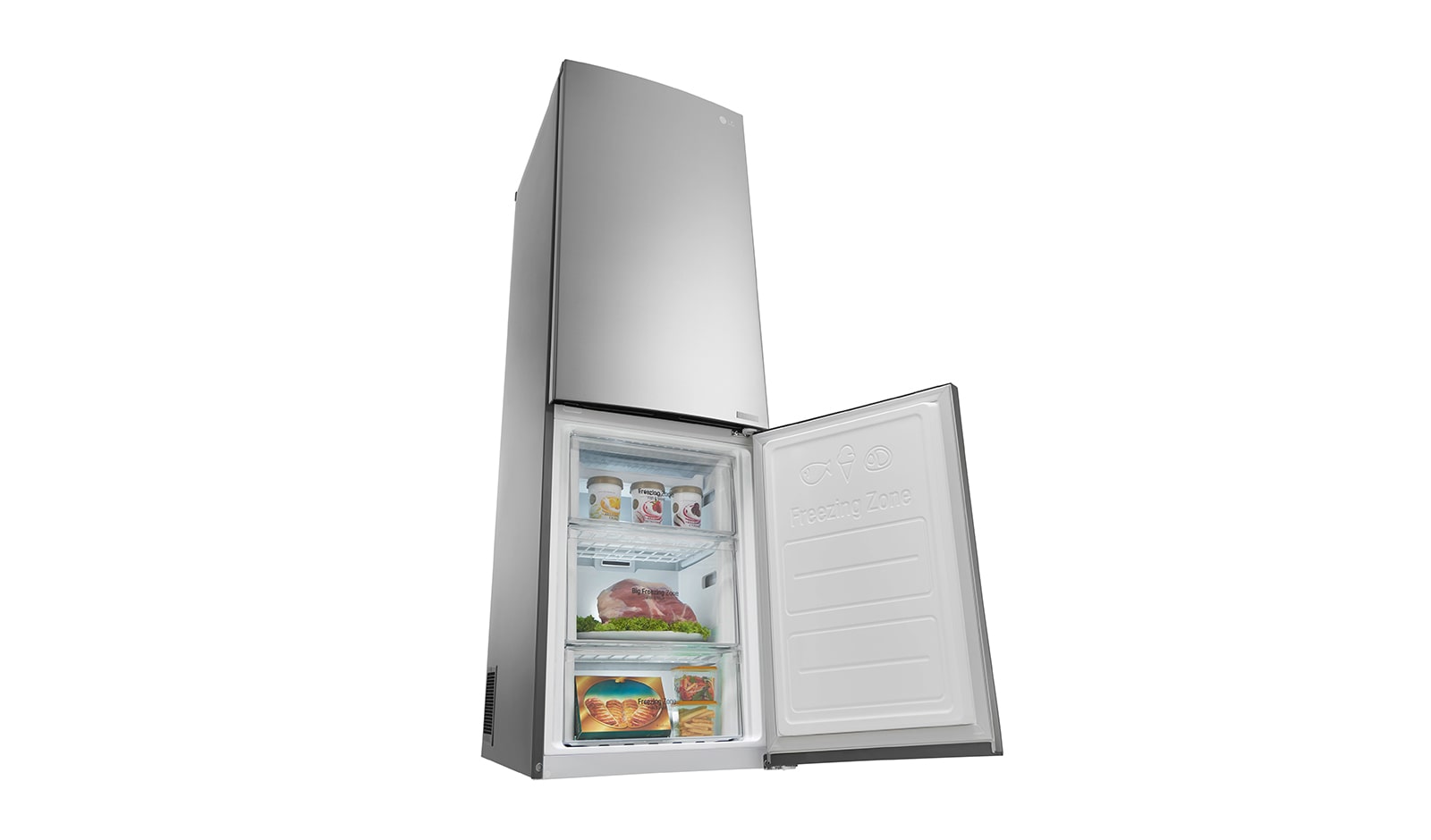 LG Ny  kombinerad Kyl/Frys med Total No Frost, 190cm (nettovolym 318 liter) , GBB59PZEFS