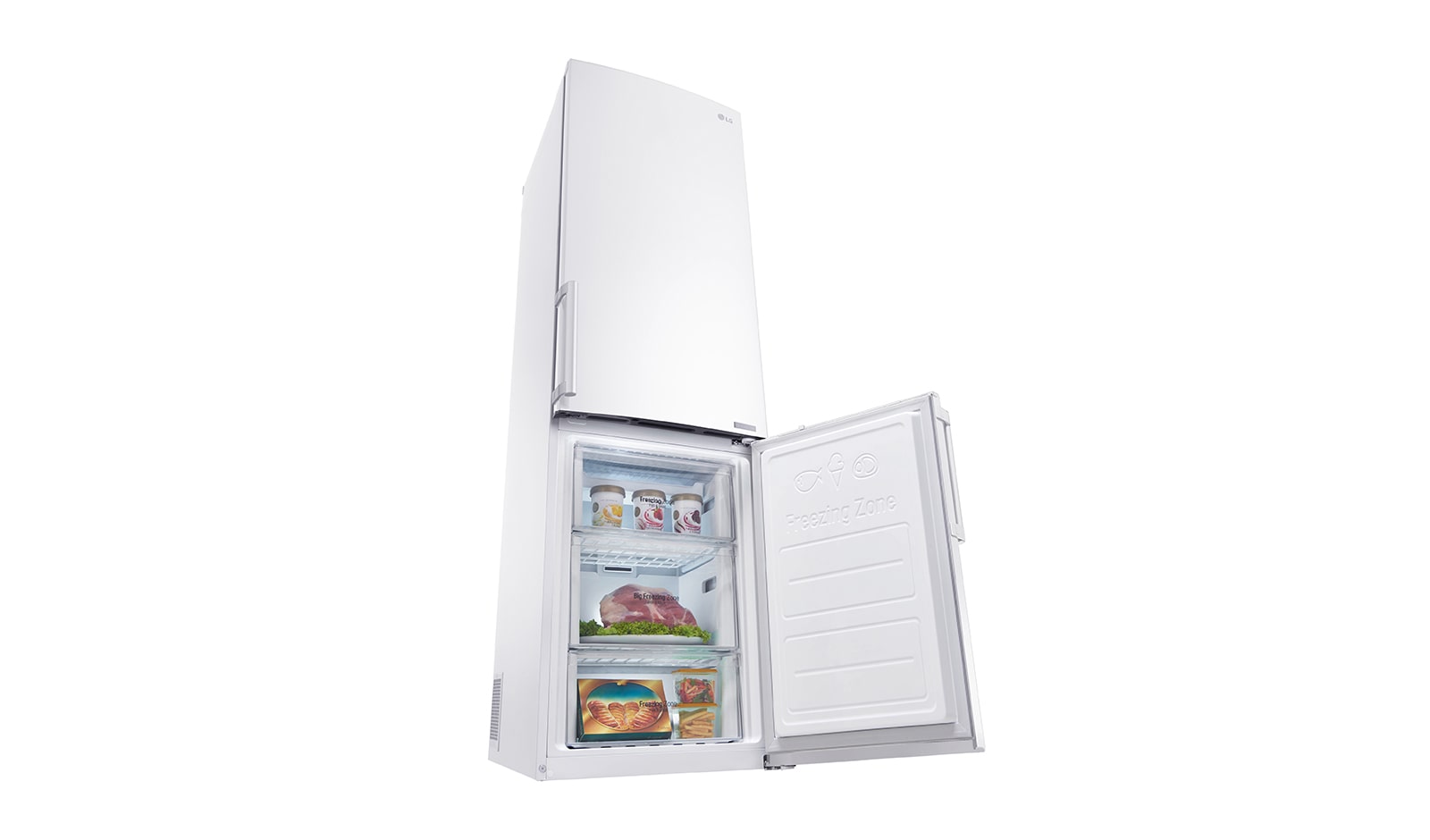 LG Ny  klassad kombinerad Kyl/Frys med Total No Frost, 190cm (nettovolym 318 liter), GBB59SWGFB