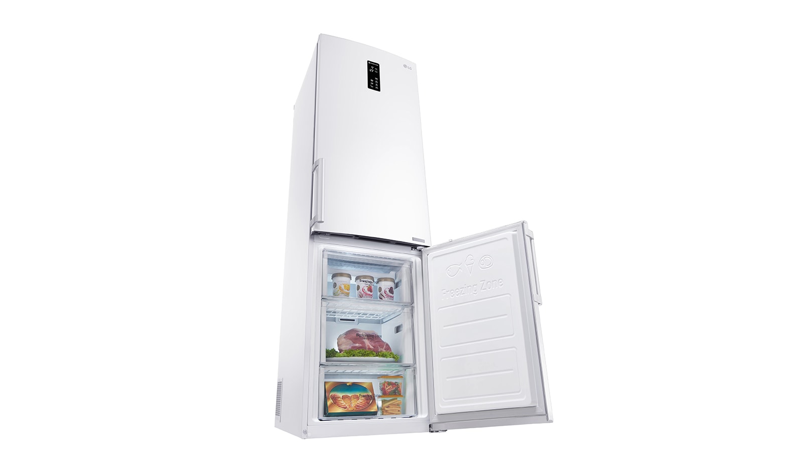 LG Ny  kombinerad Kyl/Frys med Total No Frost, 201cm (nettovolym 343 liter), GBB60SWFFB