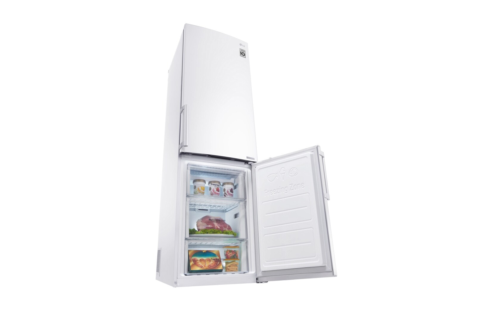 LG Ny  kombinerad Kyl/Frys med Total No Frost, 201cm (nettovolym 343 liter) , GBB60SWSFB