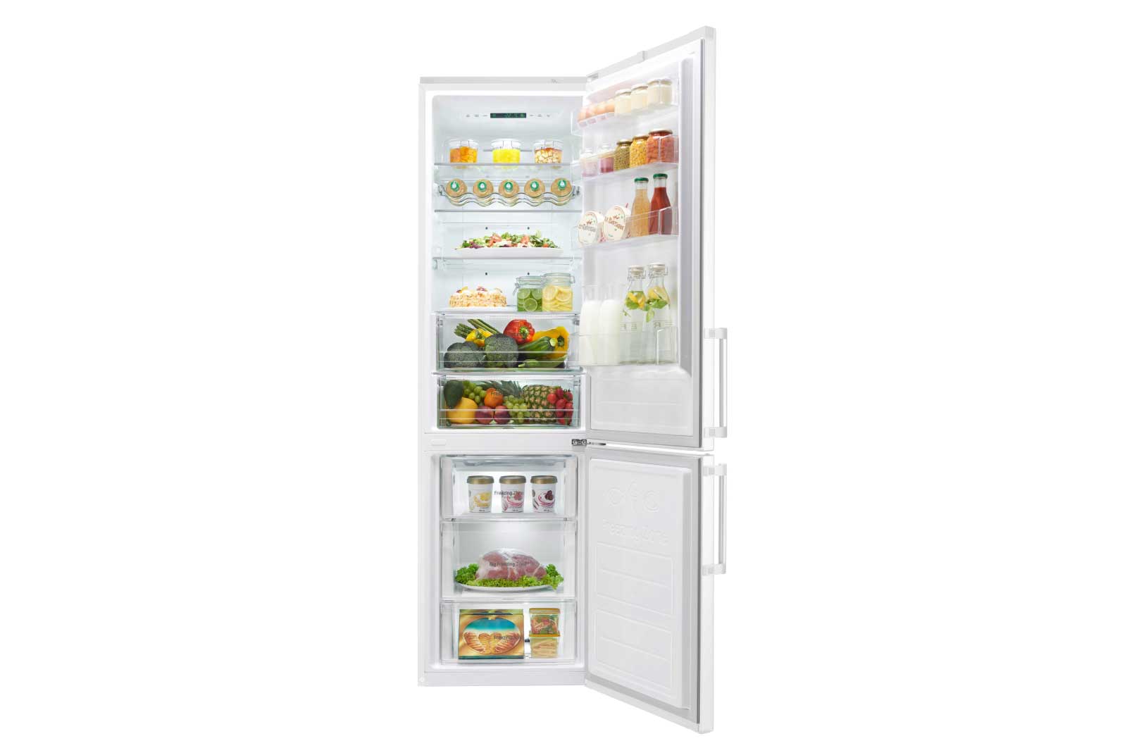 LG Ny  kombinerad Kyl/Frys med Total No Frost, 201cm (nettovolym 343 liter) , GBB60SWSFB
