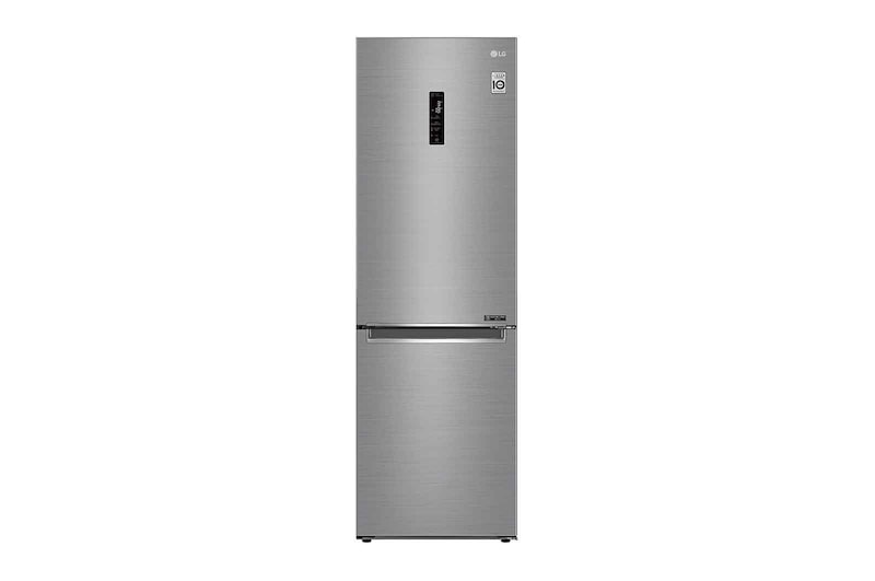LG 1.86M 341L Kombinerad kyl/frys(Shiny Steel) - Energiklass D, Door Cooling™ och Smart Diagnosis™ med Wi-Fi, GBB61PZFFN