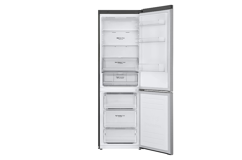 LG 1.86M 341L Kombinerad kyl/frys(Shiny Steel) - Energiklass D, Door Cooling™ och Smart Diagnosis™ med Wi-Fi, GBB61PZFFN