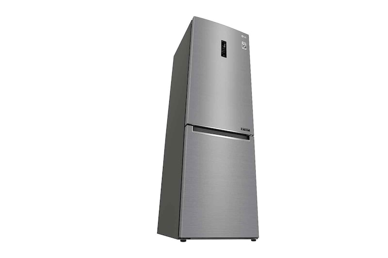 LG 1.86M 341L Kombinerad kyl/frys(Shiny Steel) - Energiklass D, Door Cooling™ och Smart Diagnosis™ med Wi-Fi, GBB61PZFFN