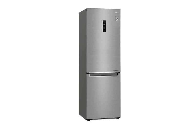 LG 1.86M 341L Kombinerad kyl/frys(Shiny Steel) - Energiklass D, Door Cooling™ och Smart Diagnosis™ med Wi-Fi, GBB61PZFFN
