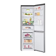 LG 1.86M 341L Kombinerad kyl/frys(Shiny Steel) - Energiklass D, Door Cooling™ och Smart Diagnosis™ med Wi-Fi, GBB61PZFGN