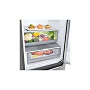 LG 1.86M 341L Kombinerad kyl/frys(Shiny Steel) - Energiklass D, Door Cooling™ och Smart Diagnosis™ med Wi-Fi, GBB61PZFGN