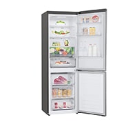 LG 1.86M 341L Kombinerad kyl/frys(Shiny Steel) - Energiklass D, Door Cooling™ och Smart Diagnosis™ med Wi-Fi, GBB61PZFGN