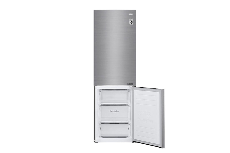 LG 1.86M 341L Kombinerad kyl/frys(Shiny Steel) - Energiklass E, Door Cooling™, GBB61PZJMN