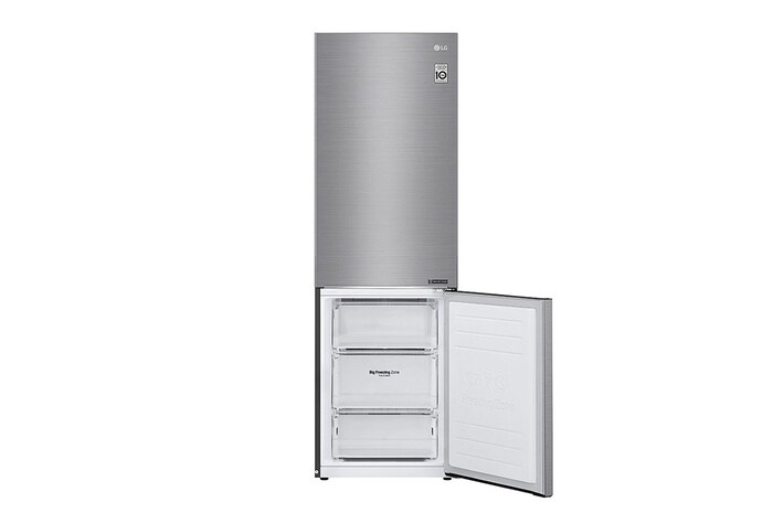 LG 1.86M 341L Kombinerad kyl/frys (Shiny Steel) | Energiklass E, Door Cooling™, GBB61PZJMN