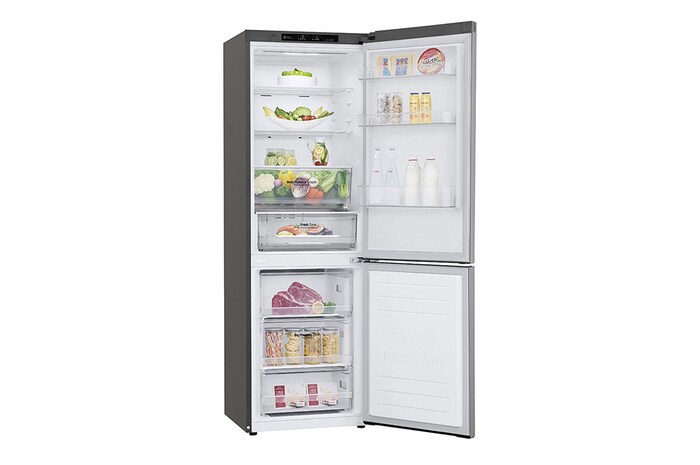 LG 1.86M 341L Kombinerad kyl/frys (Shiny Steel) | Energiklass E, Door Cooling™, GBB61PZJMN
