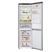 LG 1.86M 341L Kombinerad kyl/frys(Shiny Steel) - Energiklass E, Door Cooling™, GBB61PZJMN
