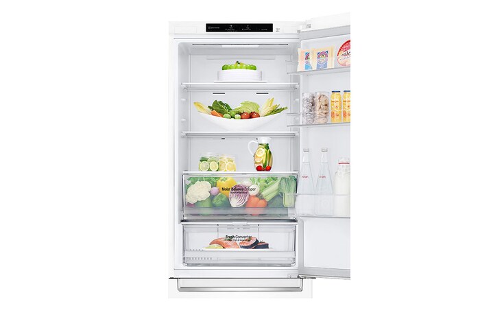 LG 1.86M 341L Kombinerad kyl/frys(Vit) - Energiklass D,  Nature Fresh, Door Cooling+™ och Smart Diagnosis™, GBB61SWGGN