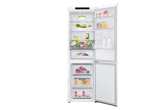 LG 1.86M 341L Kombinerad kyl/frys(Vit) - Energiklass D,  Nature Fresh, Door Cooling+™ och Smart Diagnosis™, GBB61SWGGN