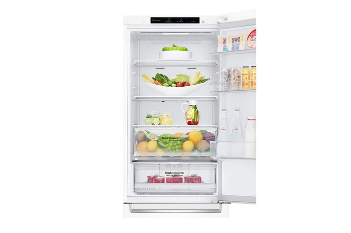 LG 1.86M 341L Kombinerad kyl/frys(Vit) - Energiklass D,  Nature Fresh, Door Cooling+™ och Smart Diagnosis™, GBB61SWGGN