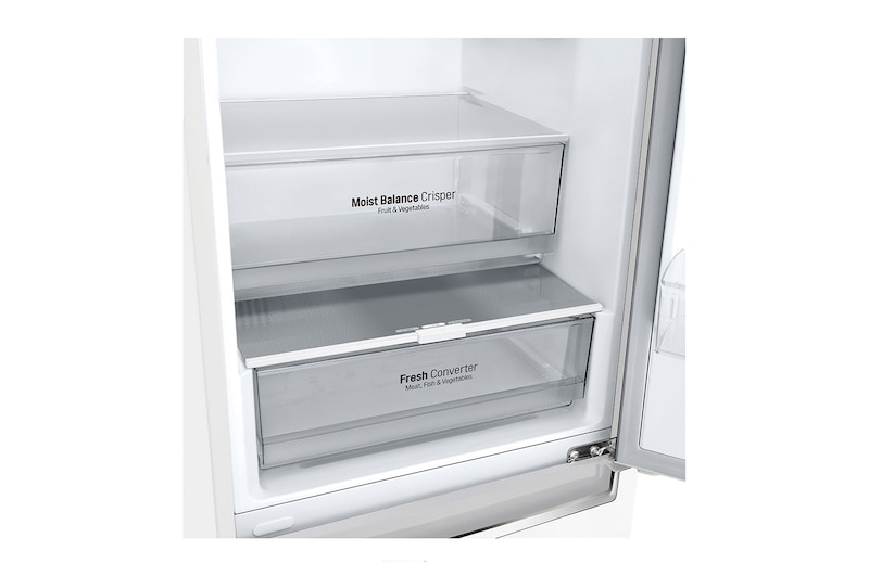LG 1.86M 341L Kombinerad kyl/frys(Vit) - Energiklass D,  Nature Fresh, Door Cooling+™ och Smart Diagnosis™, GBB61SWGGN