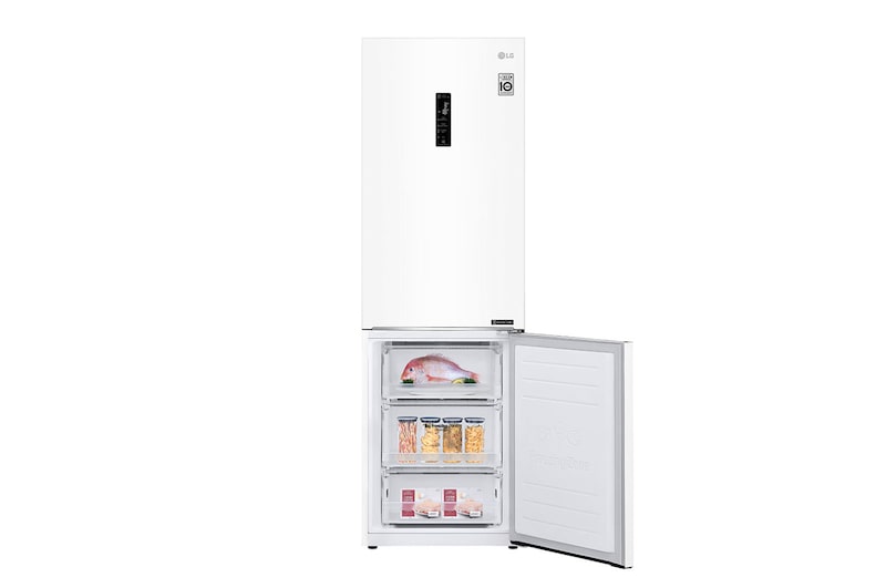 LG 1.86M 341L Kombinerad kyl/frys(Vit) - Energiklass E, Door Cooling™ och Smart Diagnosis™ med Wi-Fi, GBB61SWHZN
