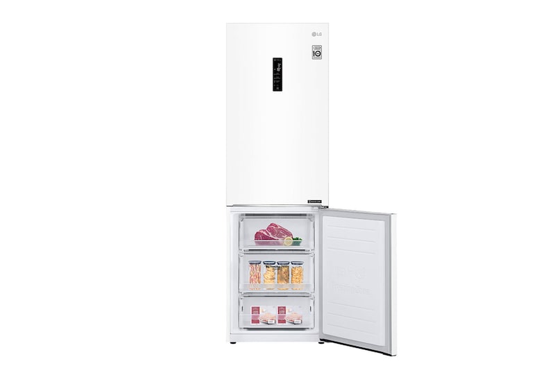 LG 1.86M 341L Kombinerad kyl/frys(Vit) - Energiklass E, Door Cooling™ och Smart Diagnosis™ med Wi-Fi, GBB61SWHZN