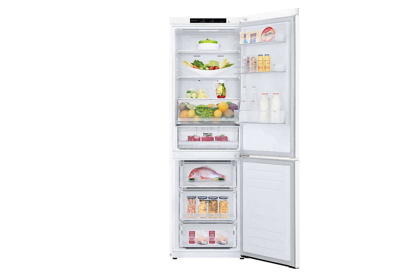LG 1.86M 341L Kombinerad kyl/frys(Vit) - Energiklass E, Door Cooling™, GBB61SWJMN
