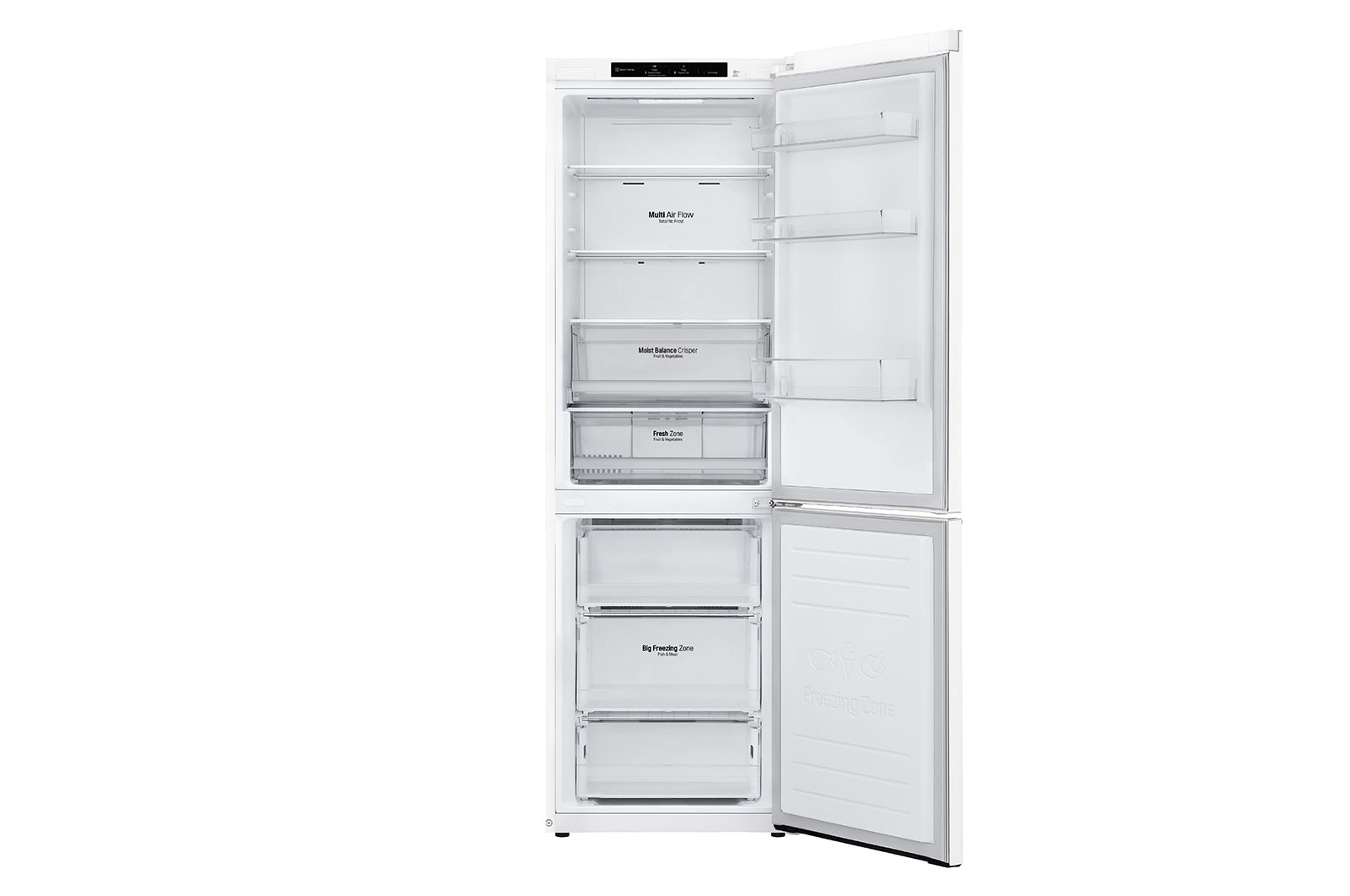 LG 1.86M 341L Kombinerad kyl/frys(Vit) - Energiklass E, Door Cooling™, GBB61SWJMN