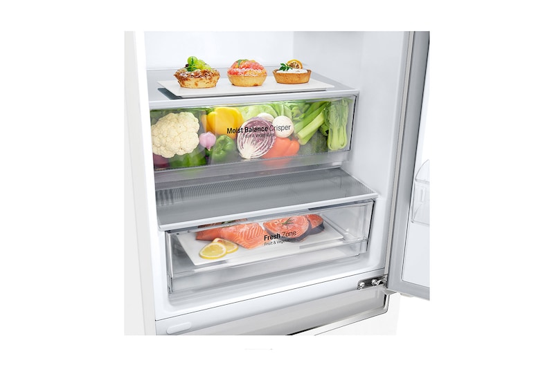 LG 1.86M 341L Kombinerad kyl/frys(Vit) - Energiklass E, Door Cooling™, GBB61SWJMN