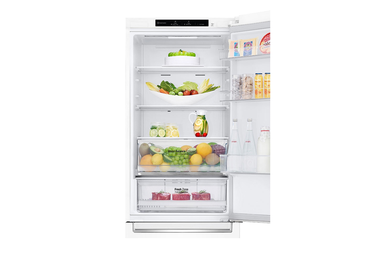 LG 1.86M 341L Kombinerad kyl/frys(Vit) - Energiklass E, Door Cooling™, GBB61SWJMN