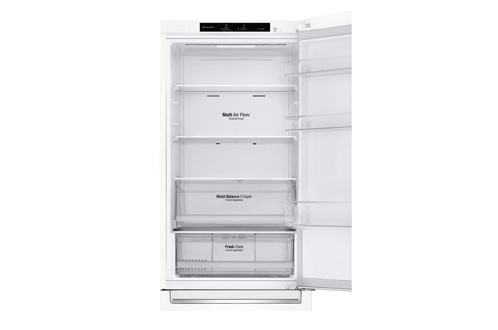 LG 1.86M 341L Kombinerad kyl/frys(Vit) - Energiklass E, Door Cooling™, GBB61SWJMN