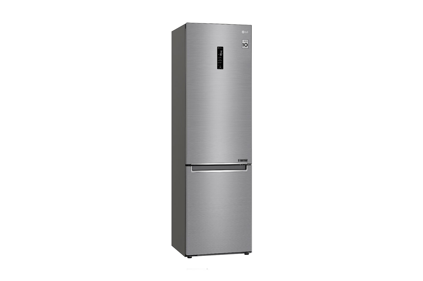 LG 2.03M 384L Kombinerad kyl/frys(Shiny Steel) - Energiklass D, Door Cooling™ och Smart Diagnosis™ med Wi-Fi, GBB62PZFFN