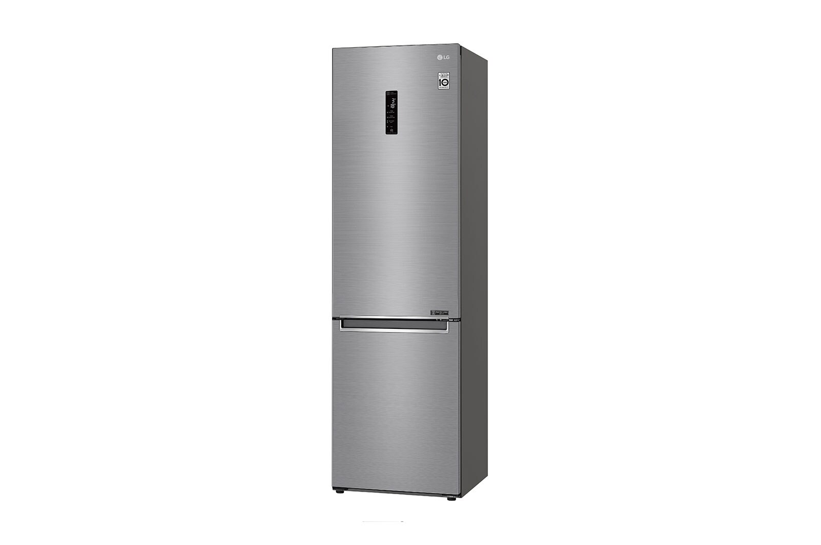 LG 2.03M 384L Kombinerad kyl/frys(Shiny Steel) - Energiklass D, Door Cooling™ och Smart Diagnosis™ med Wi-Fi, GBB62PZFFN